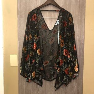 Sheer, floral kimono